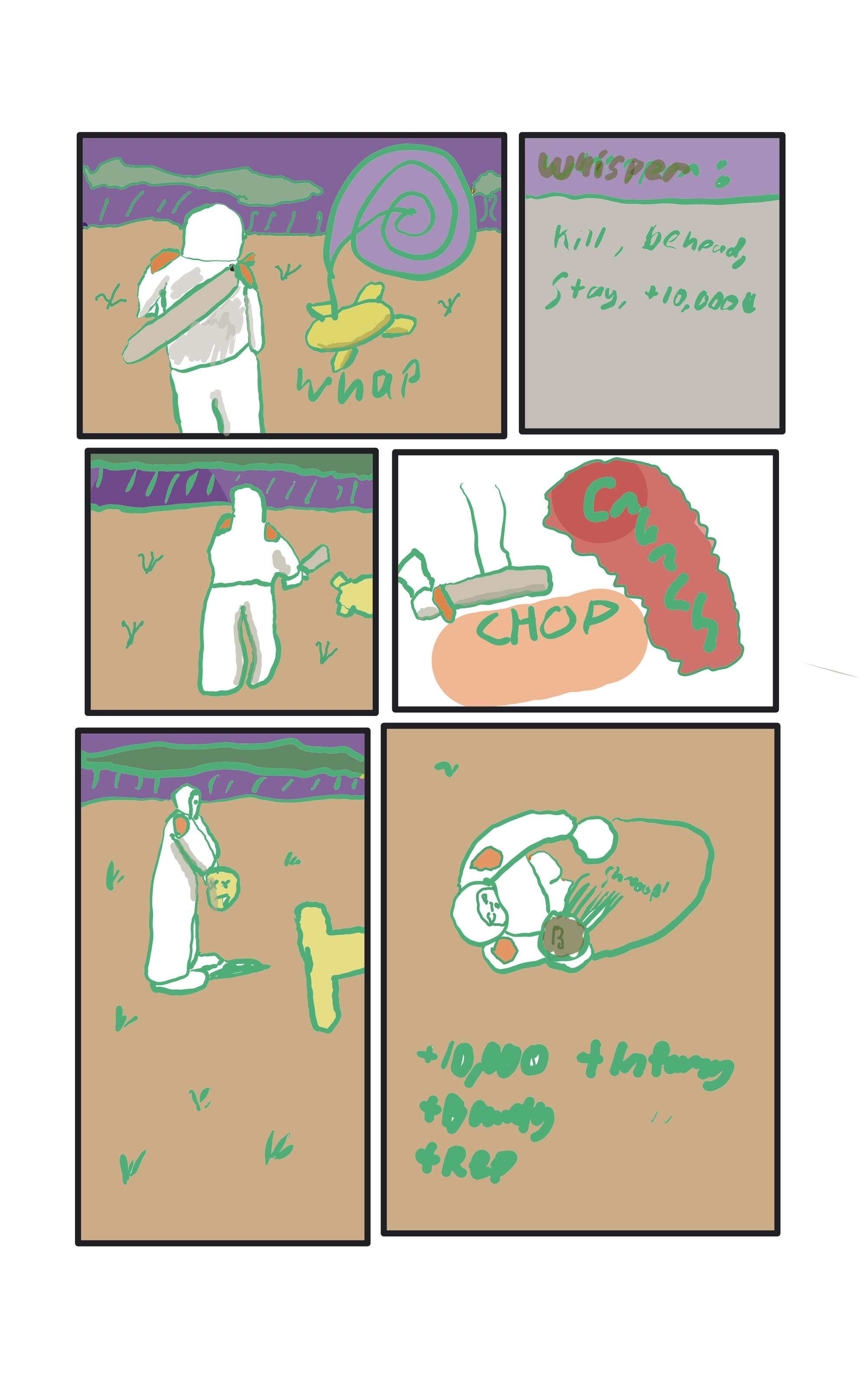 A portal opens up and deposits a player in front of the knight. A  whisper says, kill, behead, stay, +10,000 The knight beheads the player, and stuffs the head in a bag. +10,000C +Bounty +Infamy +Reputation