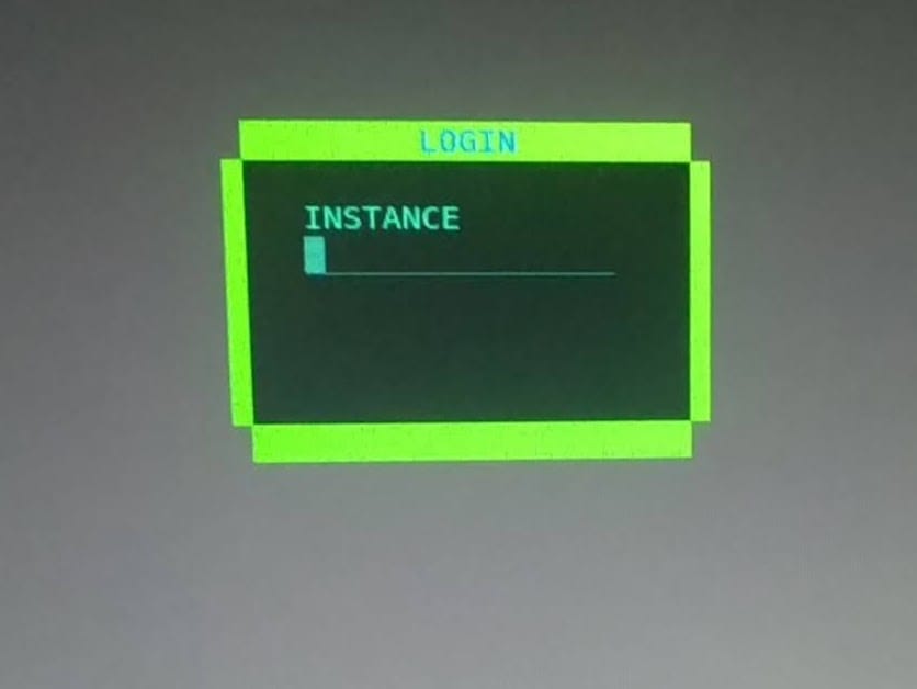 A stylised login screen