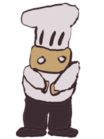 a little chef guy closing something
